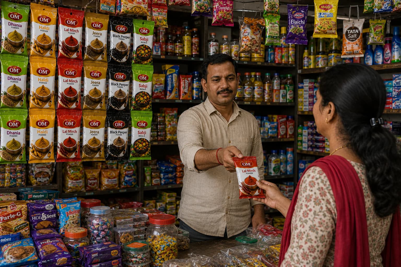 ₹5 Sachet Strip Packs by UK OM Masale in Manpur Gaya Bihar