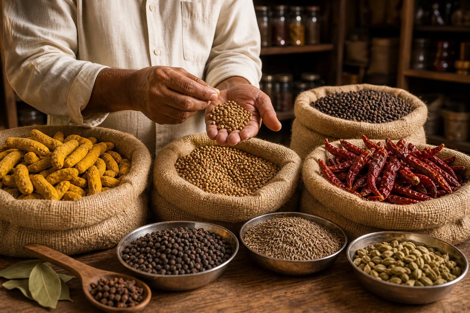 Sourcing process for UK OM Masale fresh Indian spices in Gaya Bihar